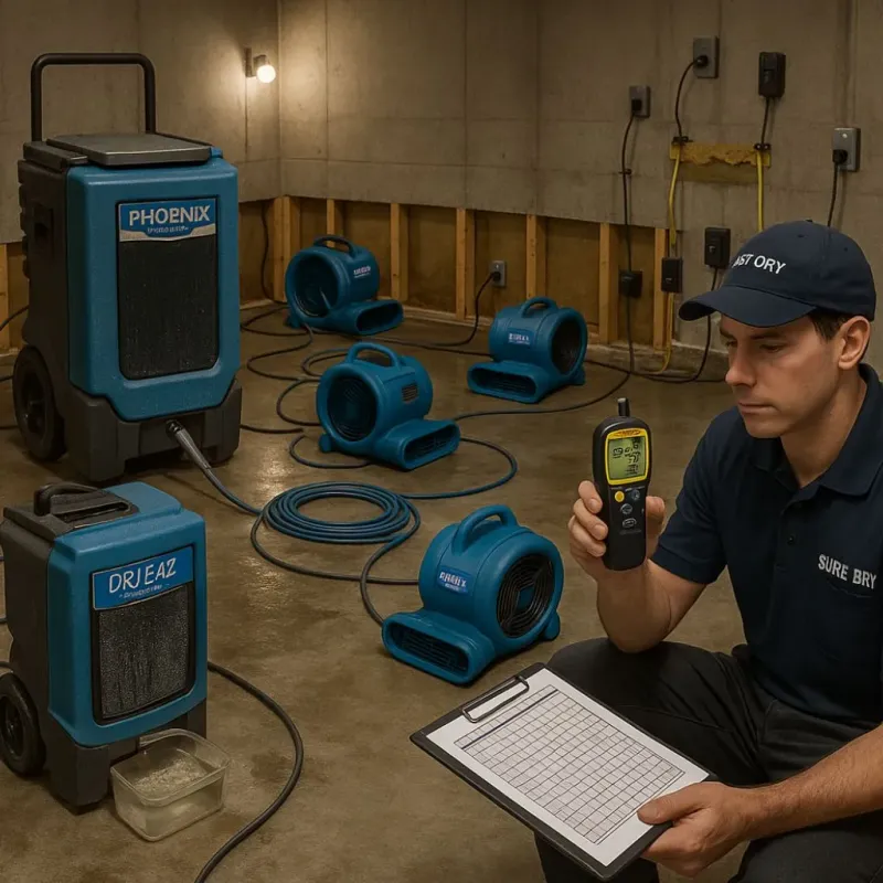 Structural Drying and Dehumidification process in Centerville, UT